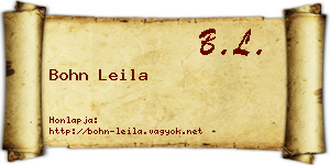 Bohn Leila névjegykártya
